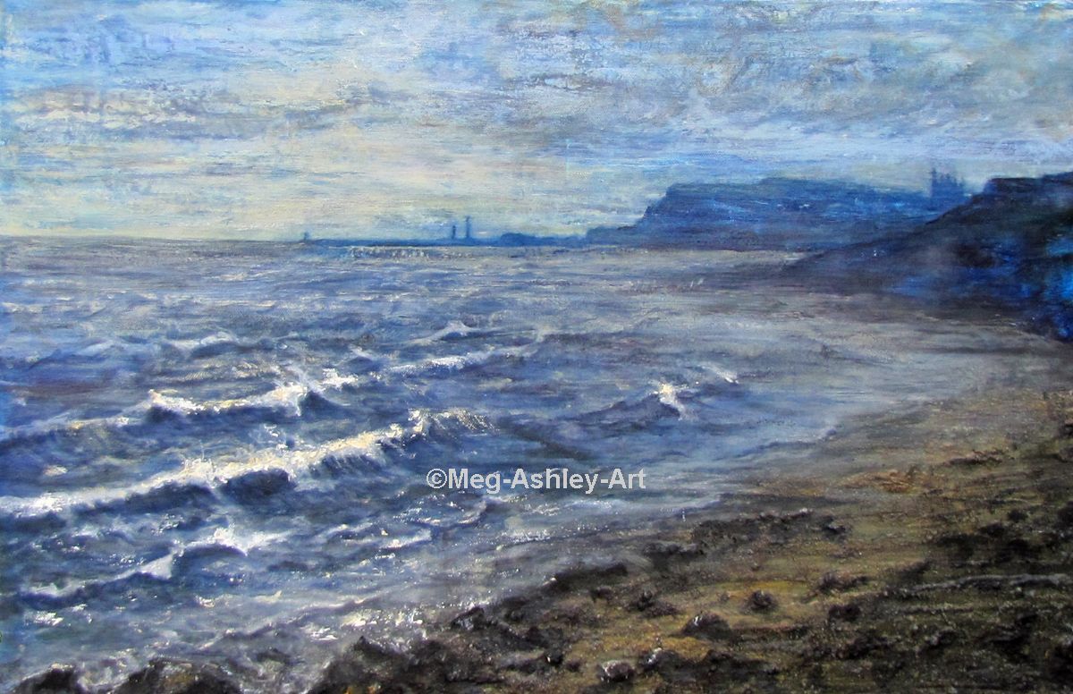 Stormy Sea at Sandsend by Meg Ashley